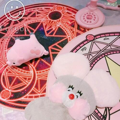 Pink beauty warrior cherry blossom magic carpet mat anime door cushion plush princess handmade living room coffee table blanket