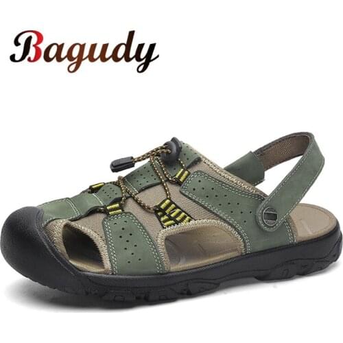 Classic High quality Cow Leather Sandals Summer Outdoor Handmade Men Sandals Fashion Comfortable Men Beach leather shoes size48