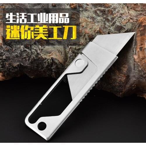 Stainless steel folding art knife wallpaper knife multi function paper cutter express knife student hand knife