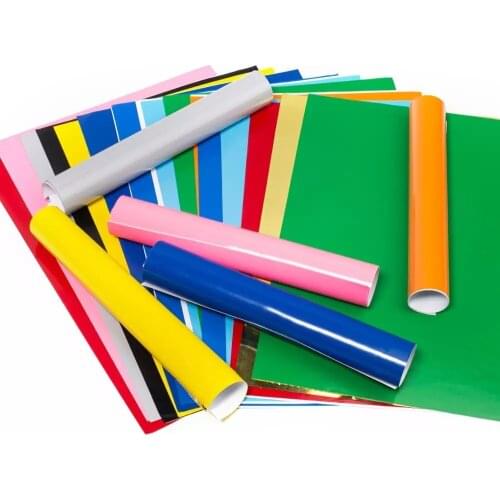 SUNICE Lettering Film 50*50cm Car Cup Design Decorative Glossy Films Multi-colors Self Adhesive DIY Handmade Vinyl Sticker Decal