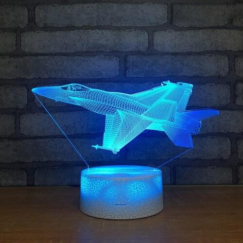LED 3D Helicopter Novelty Lighting 2019 New Aircraft Design Creative Acrylic Touch Novelty Lamp Holiday Lights Gifts for Kids