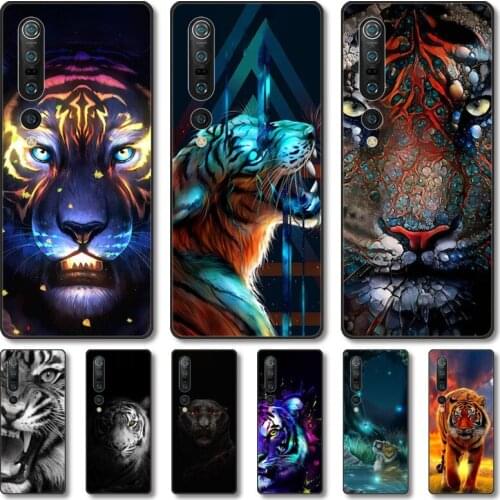 Tiger Phone Case For Xiaomi MI 11 10 9 5g Lite Ultra Pro Note S Black Shell Cover