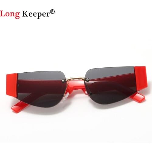 Vintage Red Cateye Sunglasses Women Brand Designer Sexy Retro Rimless Cat Eye Sun Glasses Blue Eyeglass For Female Gafas De Sol