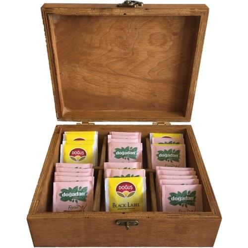 Solid Wood Lockable Clip-On Tea bag Storage Box