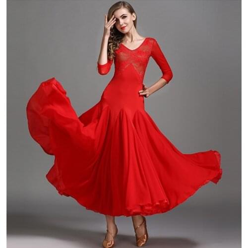 Womens Dances Dresses Girls Ballroom Dancing Costume Girls Waltz Standard Dress Ballroom Dress Waltz Flamenco Waltz Suit B-6913
