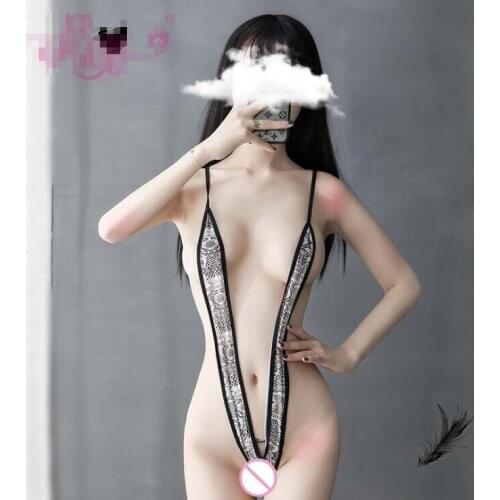 Sling swimsuit bunny girl sexy lingerie set temptation passion underwear snake skin one-piece temptation