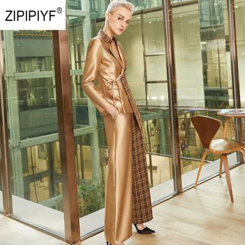 Женские брючные костюмы с пиджаком ZIPIPIYF China At AliExpress