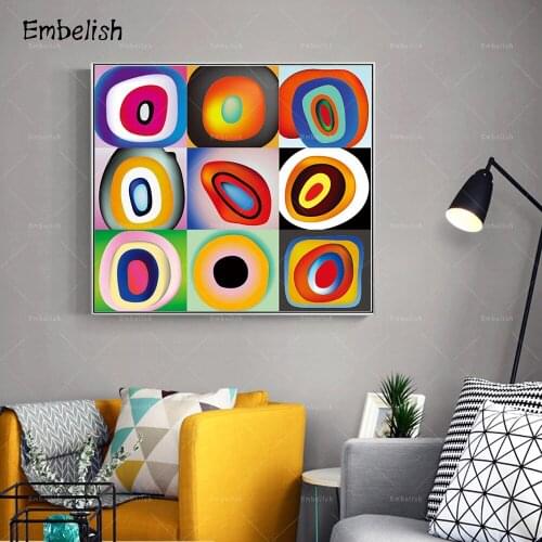 1 Pieces Coforful Egges Circles Modern Home Decor Pictures For Living Room Wall Art Posters HD Spray On Canvas Painting Artworks