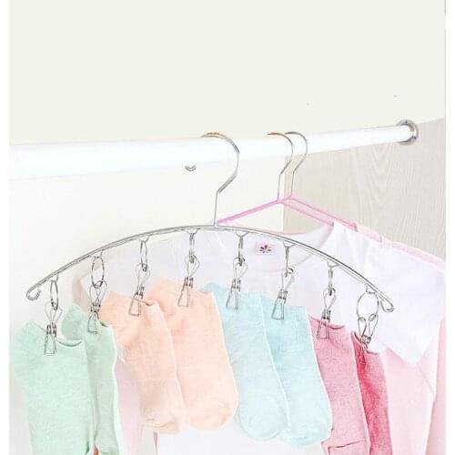 1Pc Drying Clothes Rack Dryer home stroage supplies Excellent 8Clips Folding Underwear Hanging Bra Sock Hanger Hot