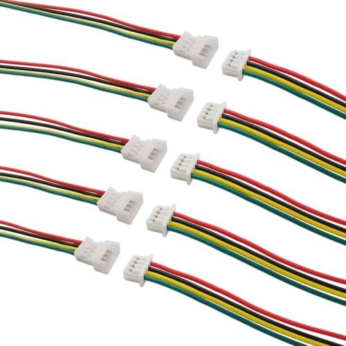 10/5Pairs JST 1.25mm 4Pin Connectors JST 4P Pitch 1.25 mm Micro Plug Jack Male Female Terminals Wire Cable Connector Length 15CM