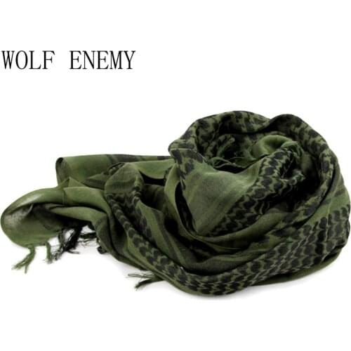 Tactical Military Scarf Men Winter Windproof Muslim Hijab Shemagh Hunting Desert Arabic Keffiyeh 100% Cotton Hunting Accessories