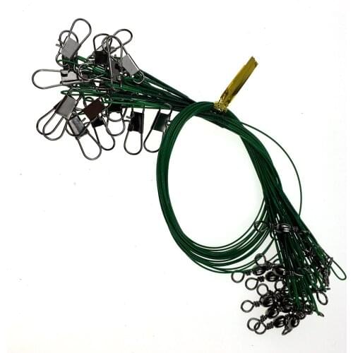 20pcs Fishing Line for Lead Steel Wire Cord Rope Fishing Leader Trace 15/20/24/30CM