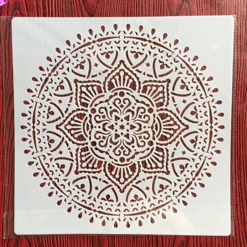 30 * 30 cm large round flower mandala diy stencil painting scrapbook coloring engraving album decoration template stencil -e