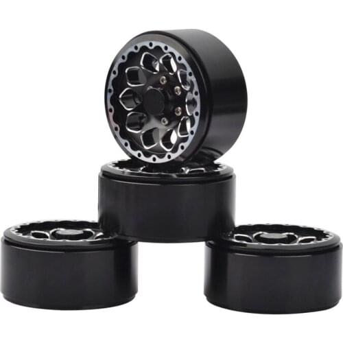4Pcs Aluminum Alloy 1.9" Beadlock Wheels Rims for 1/10 RC Crawler Axial SCX10 90046 AXI03007 Traxxas TRX4 Tamiya CC01 D90