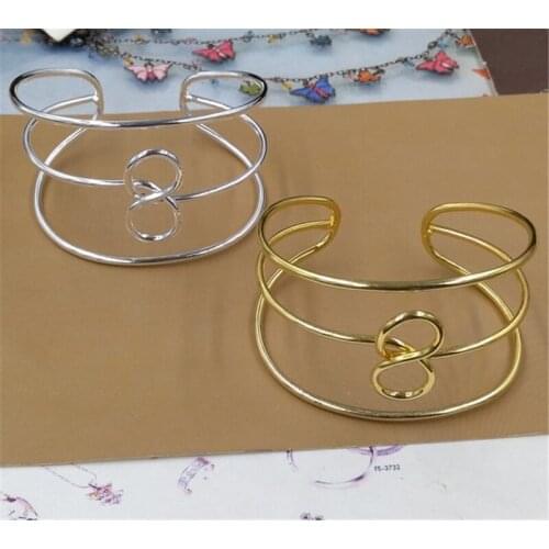 5Pcs Original Design Simple Bangle Bracelet 3 Lines Twist Silver Gold Bangle Cuff
