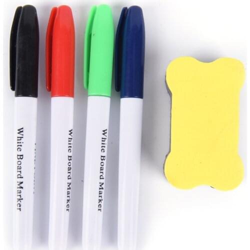 5Pcs Liquid Chalk Erasable Pen Office Material School Supplies White Board Make Pen With Whiteboard Eraser Whiteboard 4colors