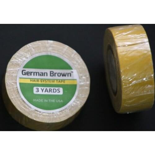 Free shipping 1 pcs Brown Liner Cloth 3 yard lace front support tape 3/4 inch x 3 yards Double Sided Adhesive Hair Tape