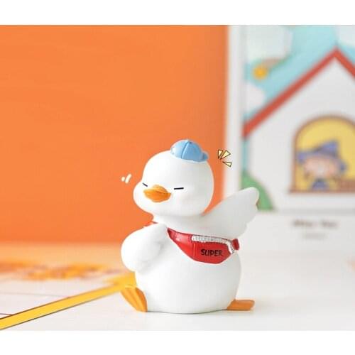 Resin Cute Duck Car Interior Figurine Ornament for Crafts Desktop Home Decoration
