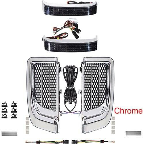 Chrome Fairing Lower Grills Turn Signal And Saddlebag Light For Harley CVO Street Electra Glide 14 15 16 17 18 19 20