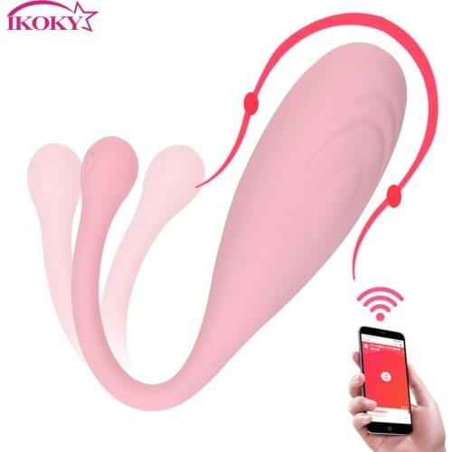 IKOKY APP Vibrating Eggs Vibrator Bluetooth Wireless Remote G-spot Massager 8 Speed Adult Game Sex Toys for Women Ben Wa Balls