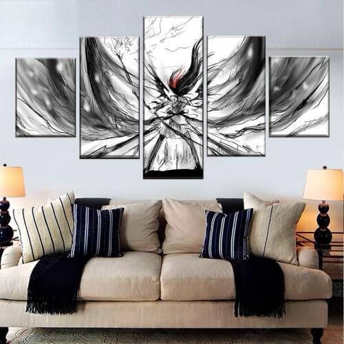 Canvas Painting Bedroom Decor Framework 5 Pieces Anime Puella Magi Madoka Magica Homura Akemi Poster HD Prints Wall Art Picture