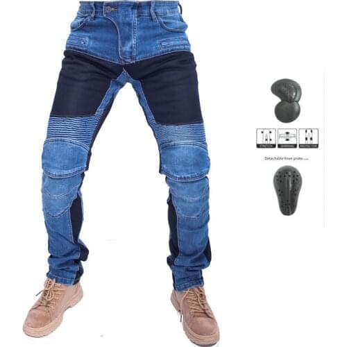 PK719 classic motorcycle Jeans shatter-resistant slim denim trousers bicycle racing pants off-road motorcycle pants mesh