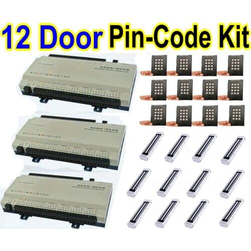 12 Door Whole Set of Project Access Controller System+12 pcs Pin-Code+Card reader+12 pcs Magnetic Lock+ One Software management
