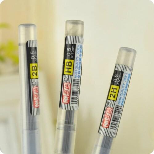 5 pcs/lot 2B 2H HB 0.5/0.7mm long size Lead automatically lead extra strong writing lubrication mechanical pencil lead for