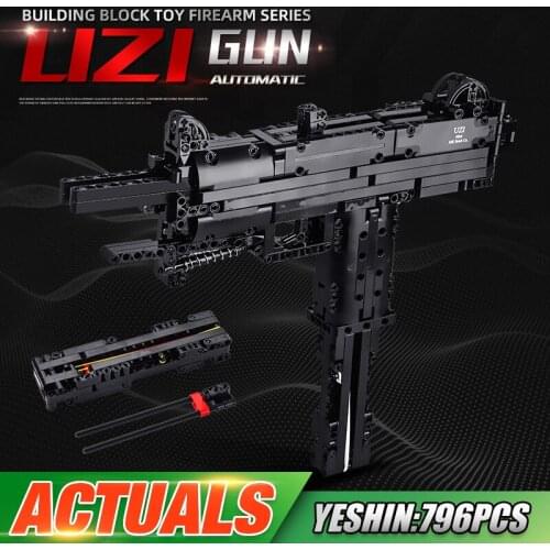 MOULD KING 14006 Assembly Block Gun Toys The MOC UZI Gun Model Building Blocks Bricks Model Creative Kids Christmas Toys Gifts