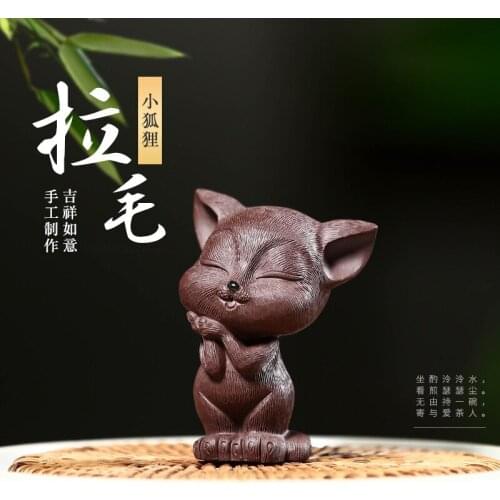 True yixing undressed ore manual purple sand fox hair, personality play tea furnishing articles pet tea to tea