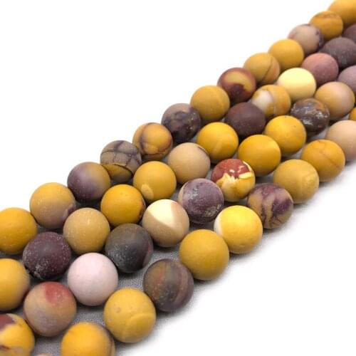 Natural Matte Frosted Mookaite Egg Yolk Stone Loose Round Spacer Beads Strand 4 6 8 10 12MM Fit Diy For Jewelry Making Bracelet