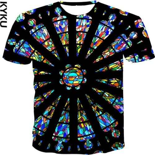 KYKU NEW Vertigo Hypnotic 3D Print Men T shirt Funny tshirt Optical Illusion Black-White Graphic O-Neck Women 3D T-Shirt