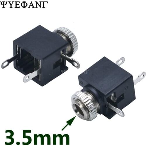10Pcs PJ-301M 3.5mm Mono Channel Audio Connector 3 Pin DIP Headphone Jack Socket With Nut PJ301M