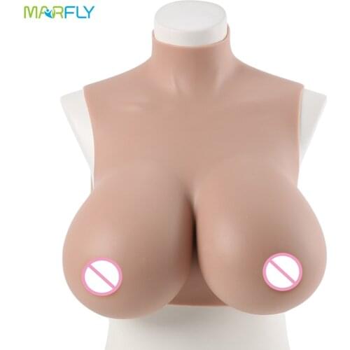 Realistic Shemale Fake boobs Huge Cup Breast Forms Tits Crossdresser Boob For Drag Queen Transgender Sissy cosplay costume Chest