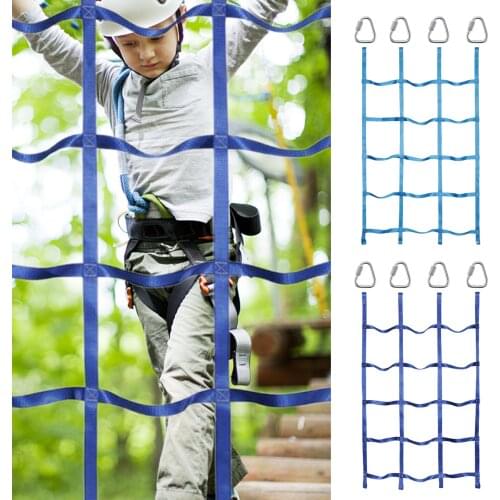 Outdoor Children Climbing Net Rainbow Ribbon Net Physical Training Climbing Nets Child Playground Swing Hanging Step Ladder