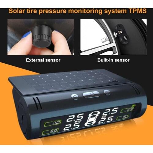 Car TPMS Solar Powered Tire Pressure Monitoring System Car RV Truck TPMS With 6 Alarm Modes And Real-time Displays 2021