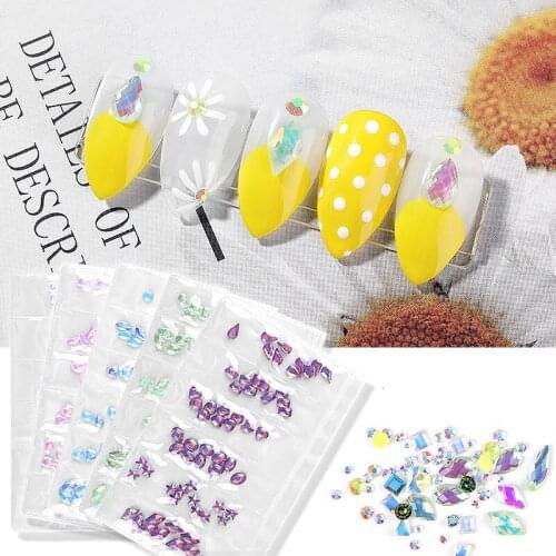 1 Pack 6 Kinds AB Crystal Rhinestone Diamond Gem 3D Glitter Nail Art Decoration Beauty