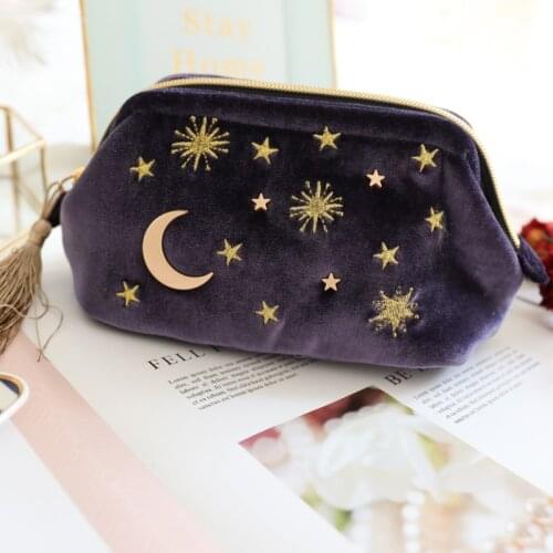 DORANMI Metal Moon Star Rivet Makeup Bags For Women 2020 Soft Material Tassel Cosmetic Bag Female Makeup Container Bags BG654