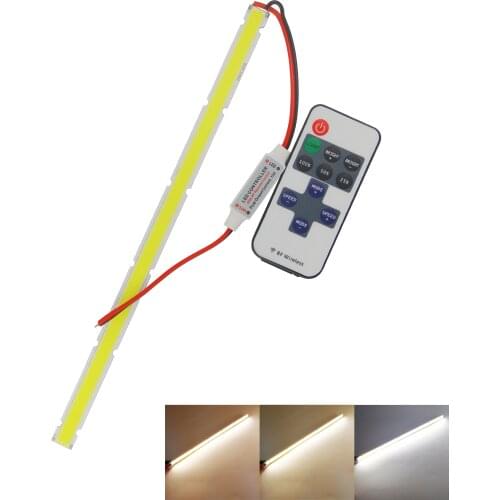 12V DC dimmable LED COB Strip 250mm 12mm Bar Light Source Lamp with remote controller 3000K 4000K 10W LED FLIP Chip for DIY car