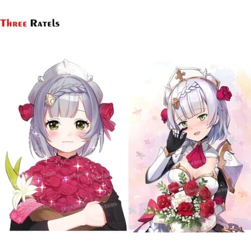 Three Ratels A362 Genshin Impact Sticker For Noelle Hold Flowers Car Accessories Tools Anti Scratch Film Waterproof Protected