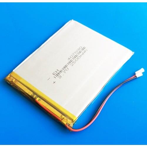 Ultra thin 3.7V 2500mAh 407090 polymer lithium Lipo rechargeable battery for GPS DVD PDA PAD power bank e-book camera tablet