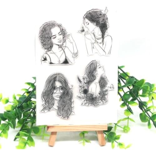 YPP CRAFT Fashion Girl Transparent Clear Silicone Stamps for DIY Scrapbooking/Card Making/Kids Crafts Decoration Supplies