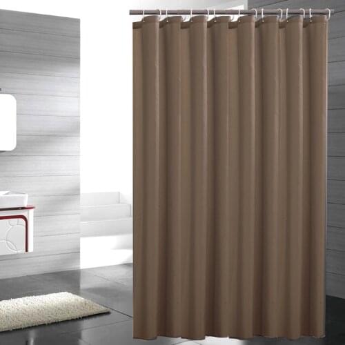 Solid Polyester Home Shower Curtain Mildew Resistant Bath Curtain for Hotal Waterproof Fresh Durable Bathroom Partition Curtain