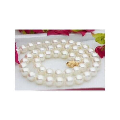17" PERFECT!9-10MM AKOYA PEARL NECKLACE AAA0066 Factory Wholesale price Women Gift word Jewelry
