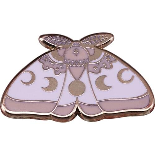 Magic Moon Moth Enamel Pin Badge Nature lovers gift clothing bag acces