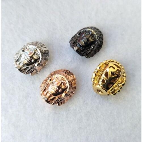 10 Pcs CZ zircon crystal Micro pave Connector Egyptian pharaoh Spacer Beads DIY Making Bracelet necklace Jewelry Finding BD242
