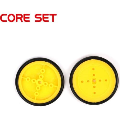 10PCS/Lot Small Smart Car Yellow Wheel Tire Chassis Plastic Robot Chassis Rubber Chassis Wheel for Toy car tires DC Motor