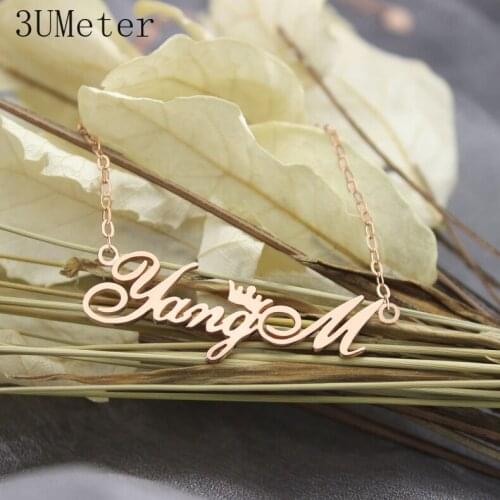 3UMeter Fashion 925 Silver Personalized Name Necklace Custom Name Necklace Custom Name Necklace Old English Name Jewelry Gift