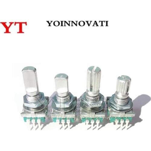 5PCS EC11 360 Degree Rotary Encoder with switch Audio Digital Potentiometer Handle 15MM 20MM 5PIN Push Button Coding SWITCH