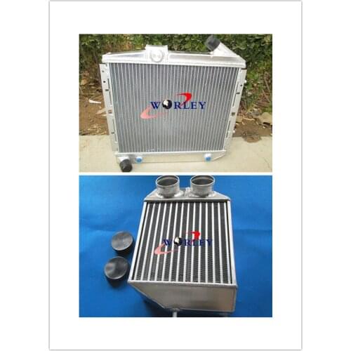 52mm Aluminum Radiator &Intercooler FOR RENAULT SUPER 5/R5 9/11 1.4L GT TURBO AT 85-91